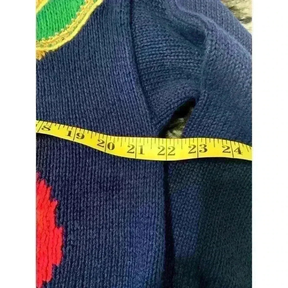 Vintage Marisa Christina Cardigan Nautical Rare Hand Knit Blue Medium Grandma - Picture 4 of 9
